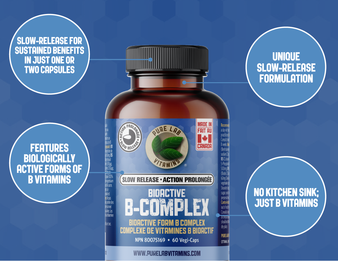 PURE LAB VITAMINS Bioactive B Complex Slow Release (120 veg caps)