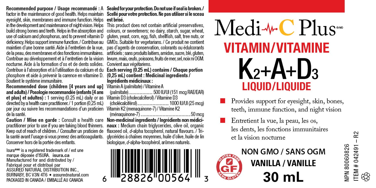 Medi-C Plus Vitamin K2 + A + D3 (30 ml)