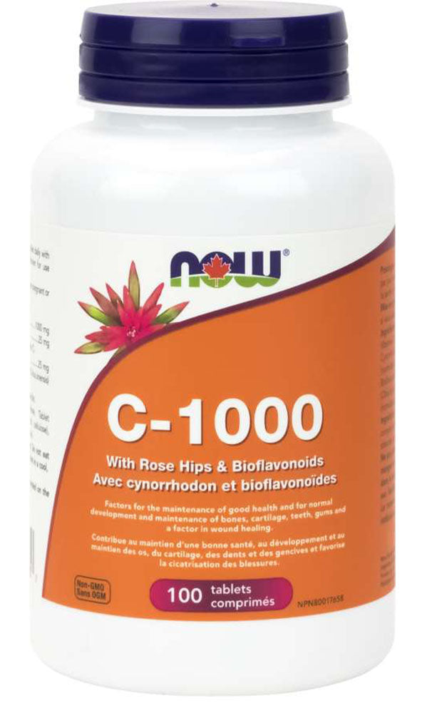 NOW Vitamin C 1000 (w/Rose Hips - Bioflavonoids - 100 tabs)