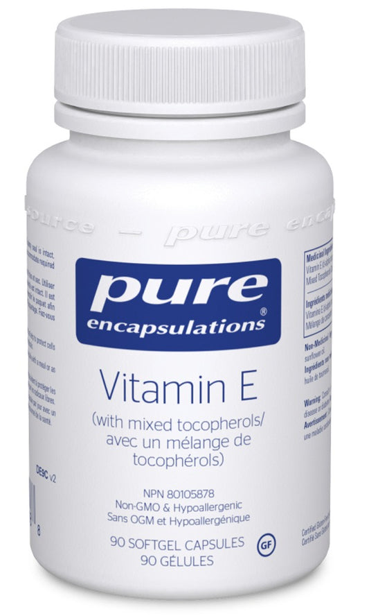 PURE ENCAPSULATIONS Vitamin E (with mixed tocopherols) (90 Count)
