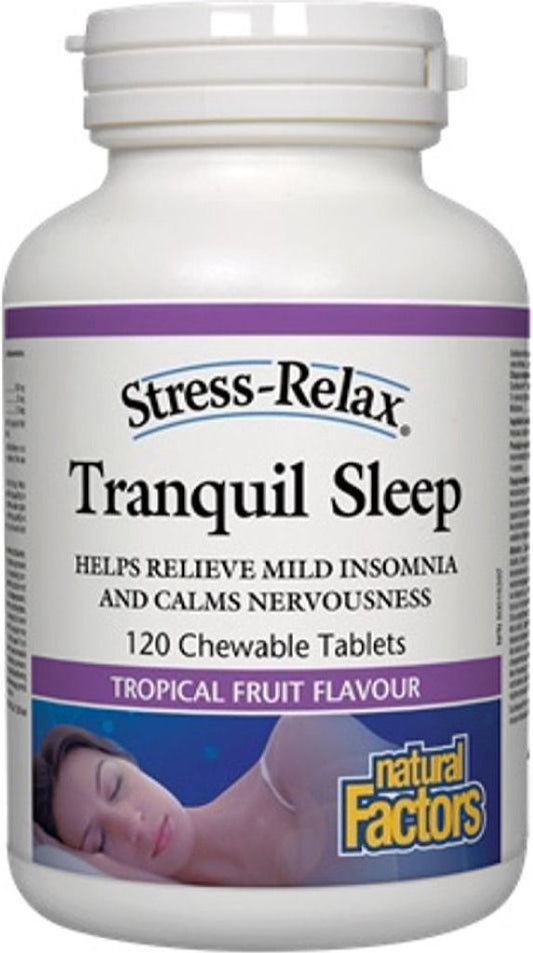 NATURAL FACTORS STRESS RELAX Tranquil Sleep (Tropical Fruit - 120 Chewables)