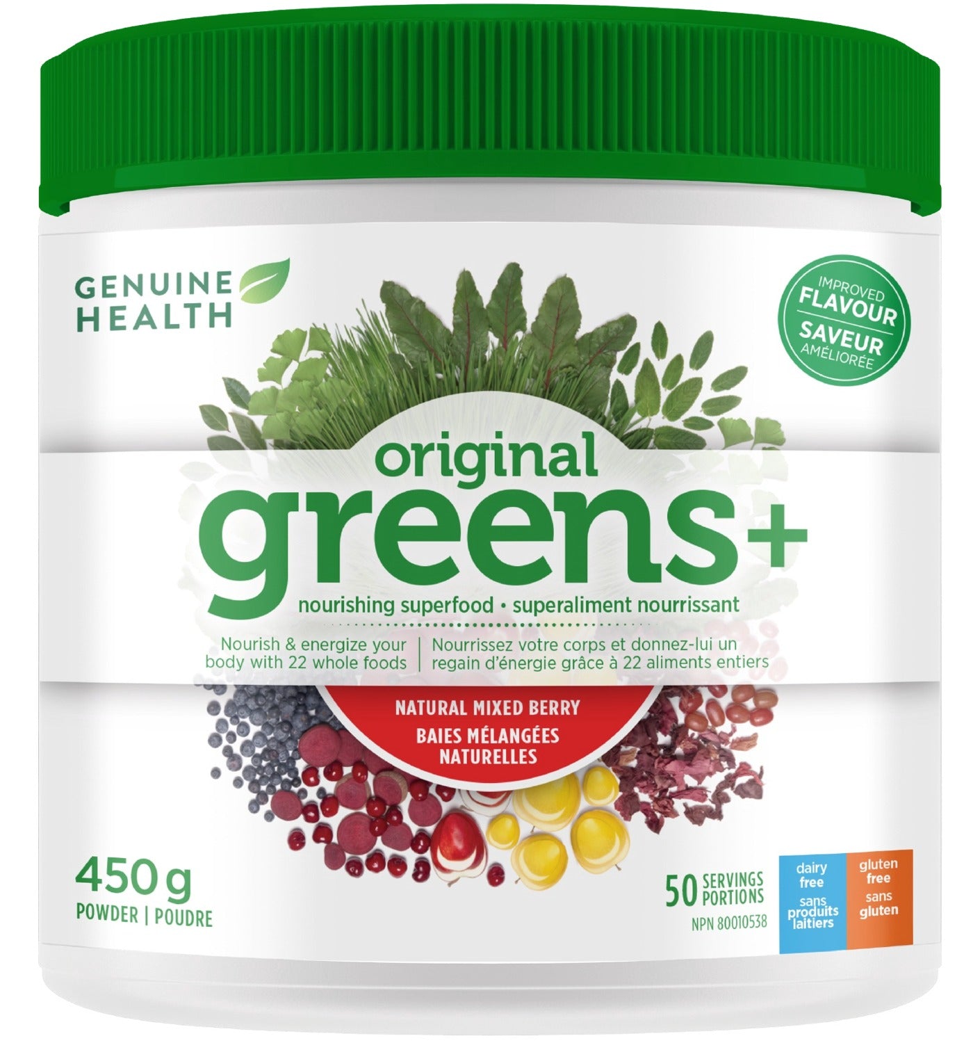 GENUINE HEALTH Greens+ Original (Mixed Berry - 50 Servings)