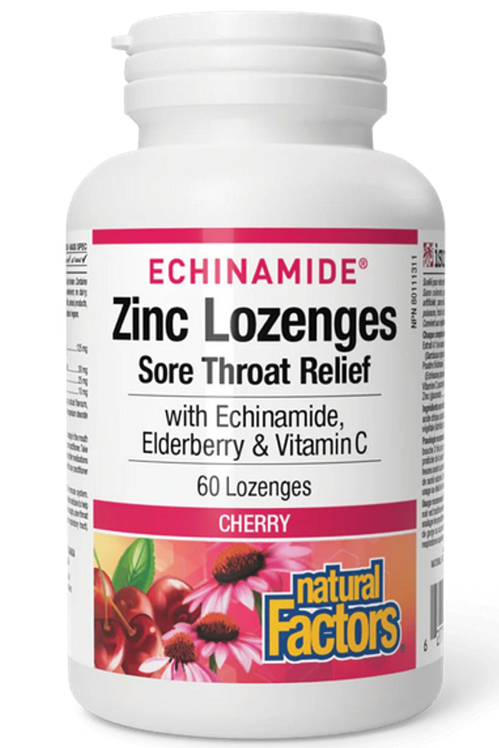 ECHINAMIDE - Zinc Lozenges with Echinamide, Elderberry & Vitamin C (Cherry - 60 lozenges)