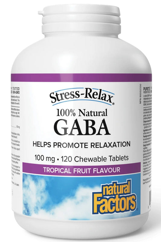 NATURAL FACTORS STRESS RELAX Gaba (100 mg - 120 Chewables)