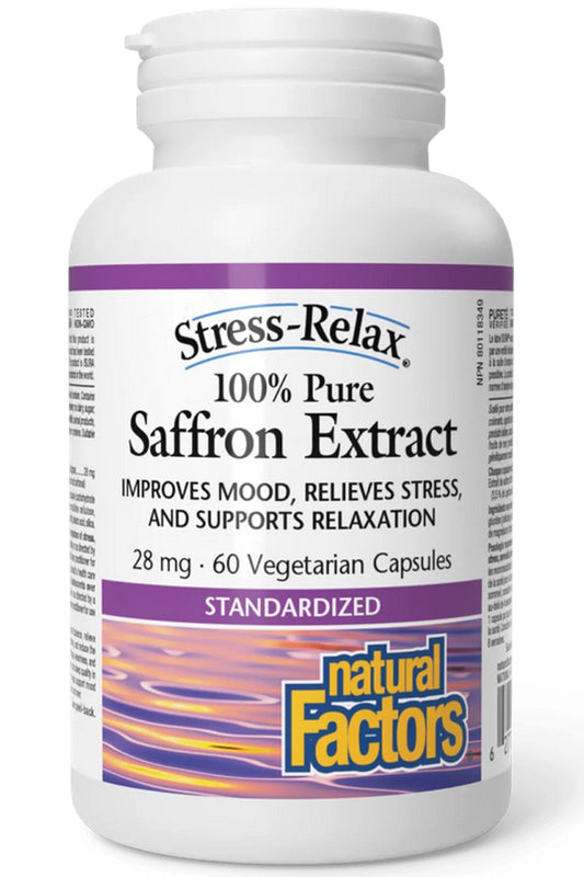 NATURAL FACTORS STRESS RELAX Saffron Extract (28 mg - 60 v-caps)