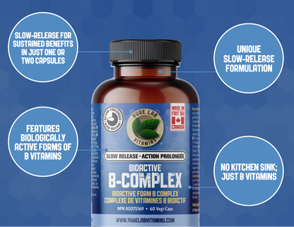 PURE LAB VITAMINS Bioactive B Complex Slow Release (60 veg caps)