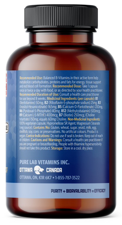 PURE LAB VITAMINS Bioactive B Complex Slow Release (60 veg caps)