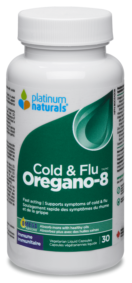 PLATINUM Oregano-8 Cold and Flu (30 veg caps)
