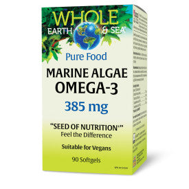 WHOLE EARTH & SEA - Marine Algae Omega-3 (385 mg - 90 veg sgels)