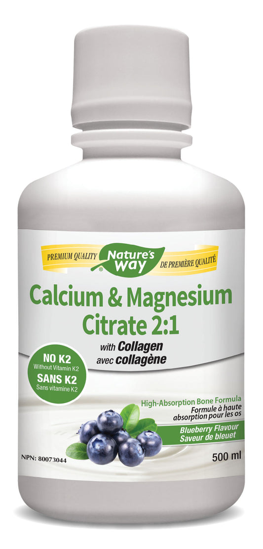 NATURES WAY Calcium & Magnesium Citrate 2:1 with Collagen (500 ml)