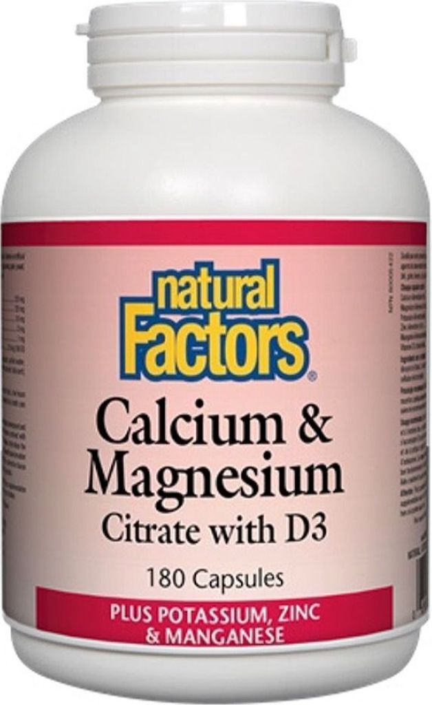 NATURAL FACTORS Calcium Magnesium Citrate (180 caps)