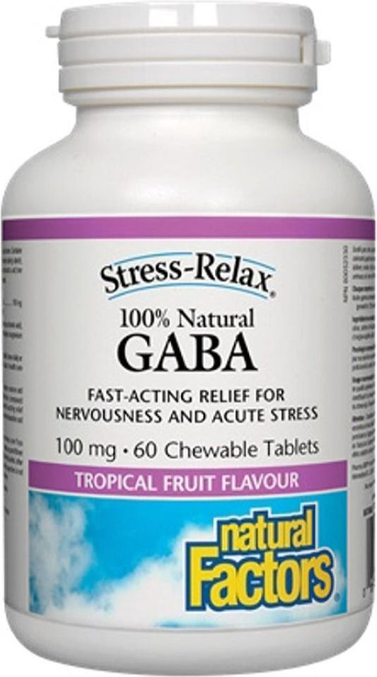 NATURAL FACTORS STRESS RELAX Gaba (100 mg - 60 Chewables)