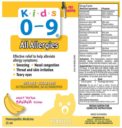 HOMEOCAN Kids 0-9 Allergy (25 ml)