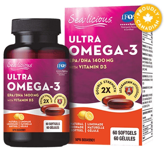 SEA-LICIOUS Ultra Omega-3 + Vitamin D3 (60 softgels)