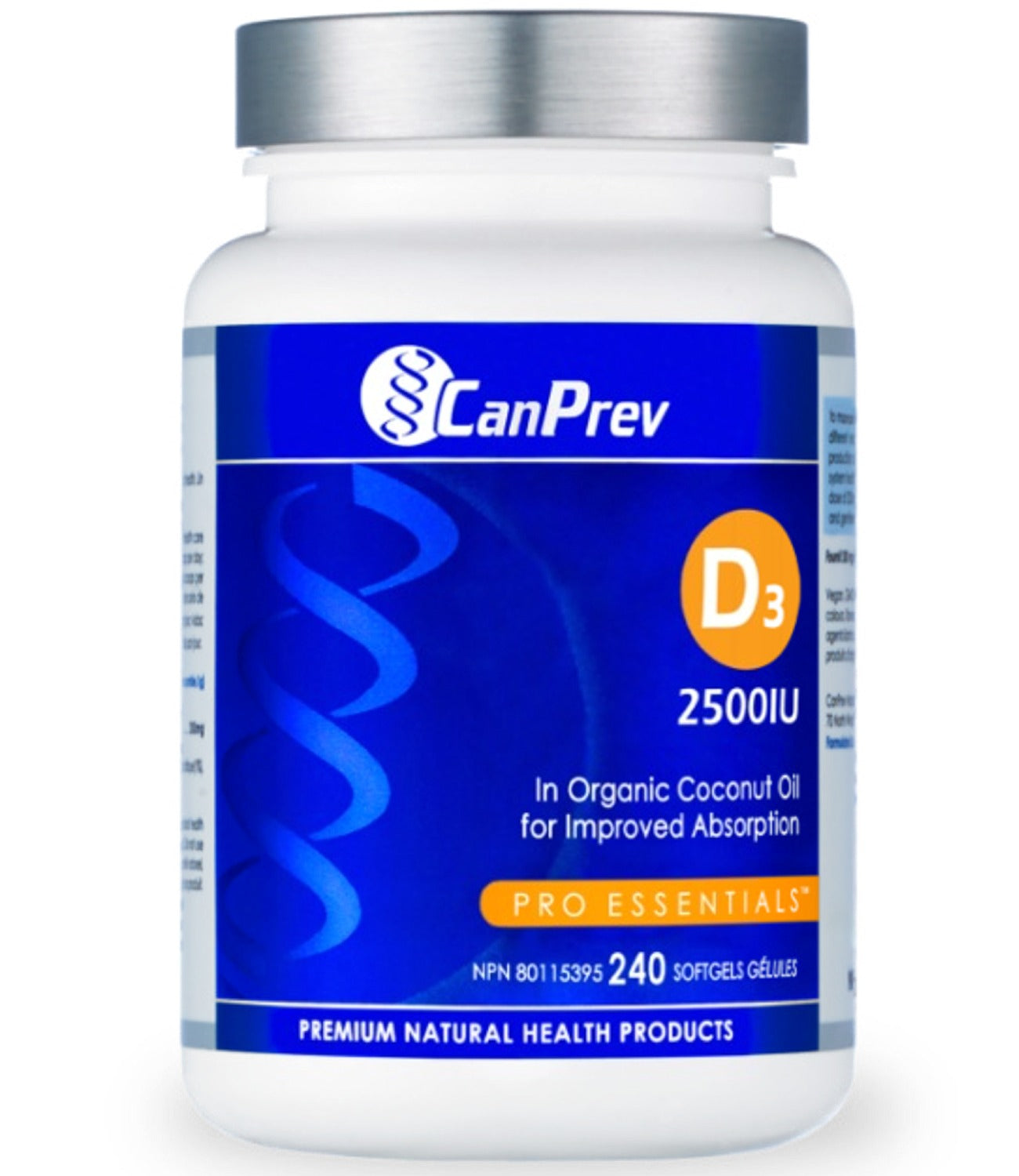 CANPREV D3 2500 IU Organic Coconut Oil (240 softgels)