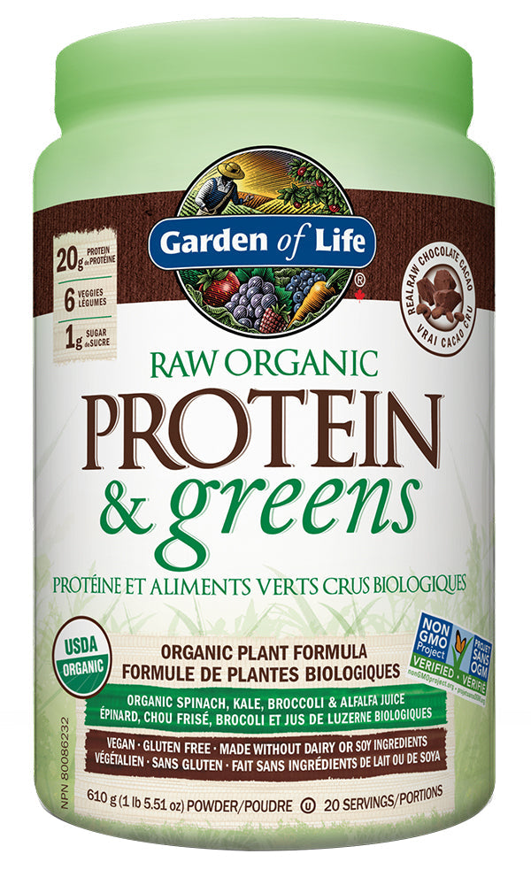 GARDEN OF LIFE Raw Organic Protein & Greens (Chocolate - 610 gr)